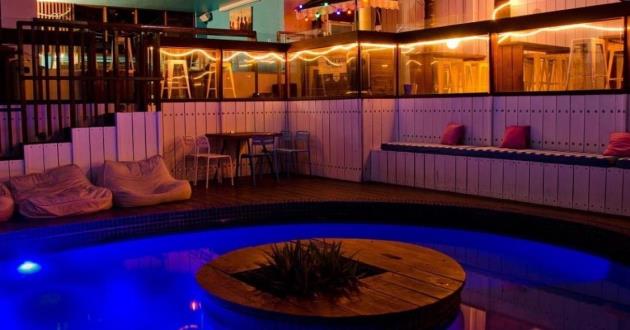 Partially Covered Outdoor Sunset Deck